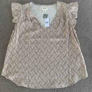 UpWest Brown Geometric Pattern Top